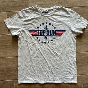 Topgun tshirt, men’s, large, white, small hole in photo